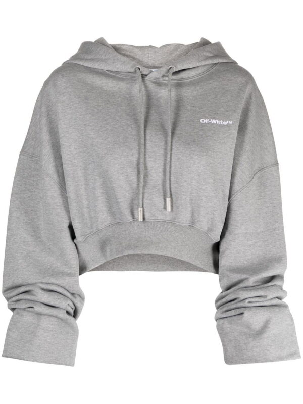 Off-White  logo-print cropped hoodie