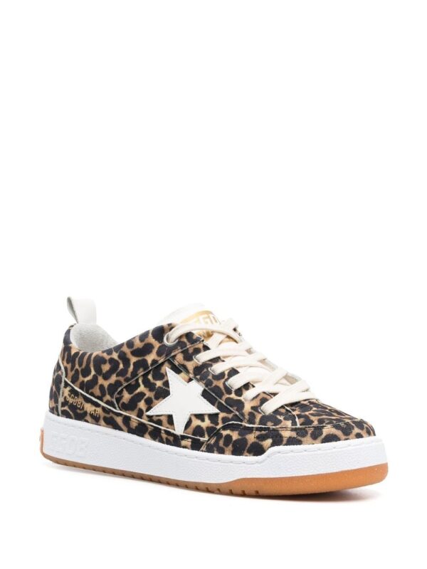 Golden Goose leather leopard-print sneakers - Image 2