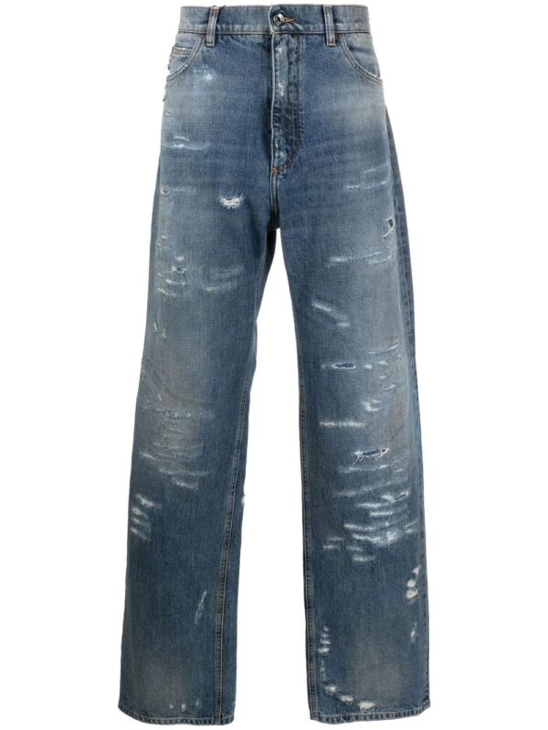 Dolce & Gabbana  distressed wide-leg jeans