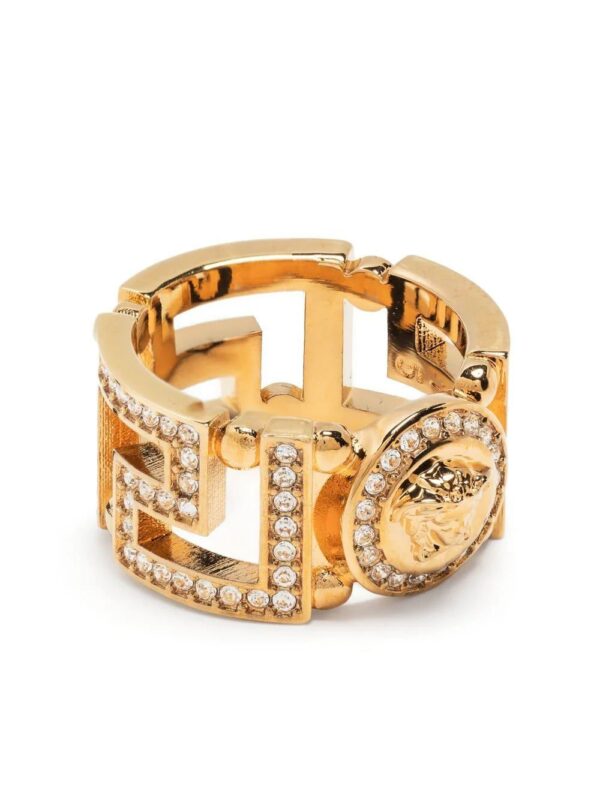 Versace  Medusa Greca crystal-embellished ring