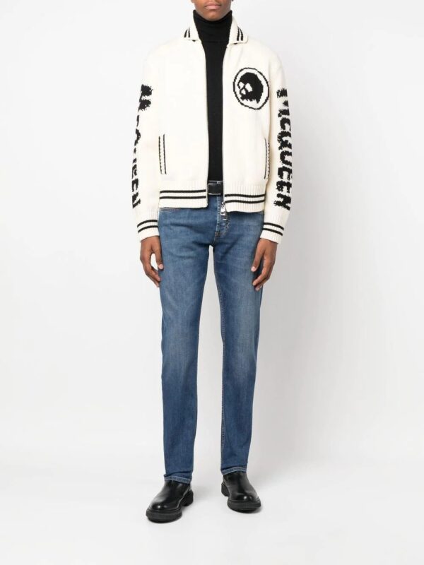 Alexander McQueen  embroidered-logo slim-fit jeans - Image 2