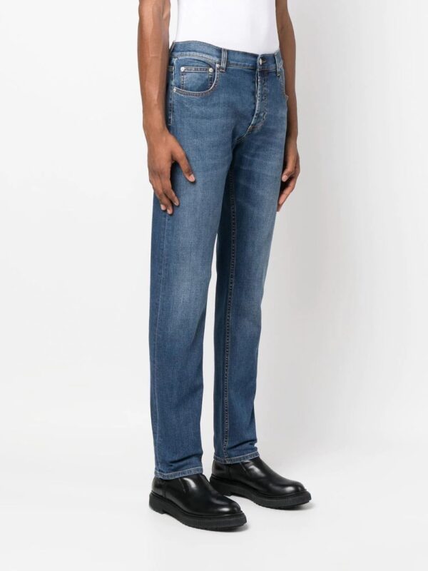Alexander McQueen  embroidered-logo slim-fit jeans - Image 3