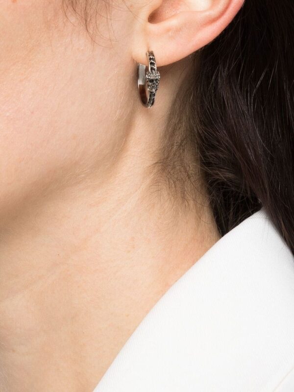 Alexander McQueen  skull crystal-embellished hoop earrings - Image 2