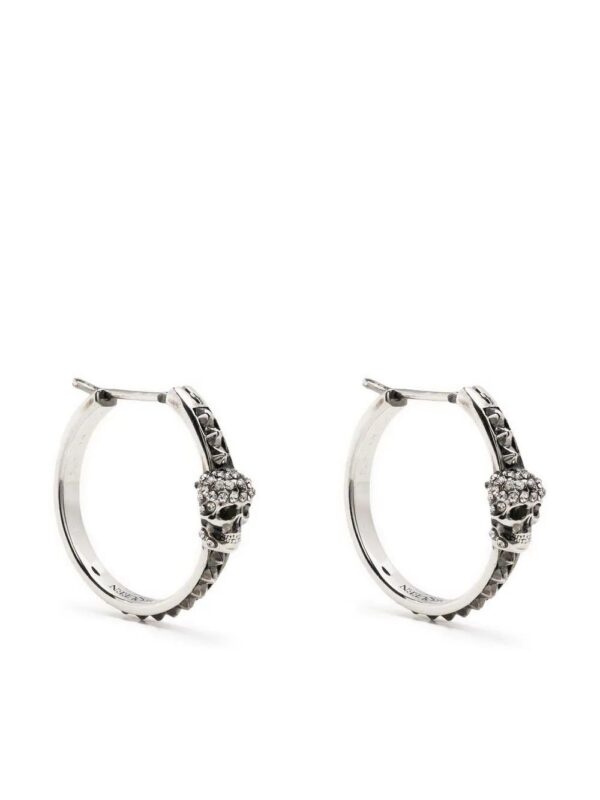 Alexander McQueen  skull crystal-embellished hoop earrings