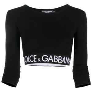 Dolce & Gabbana logo-band crop top