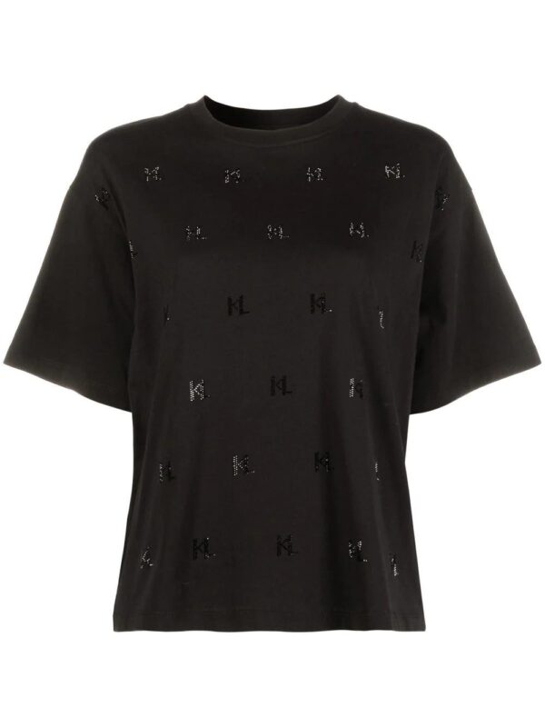 Karl Lagerfeld  rhinestone monogram T-shirt