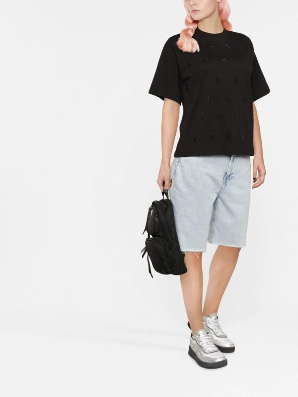 Karl Lagerfeld  rhinestone monogram T-shirt - Image 2