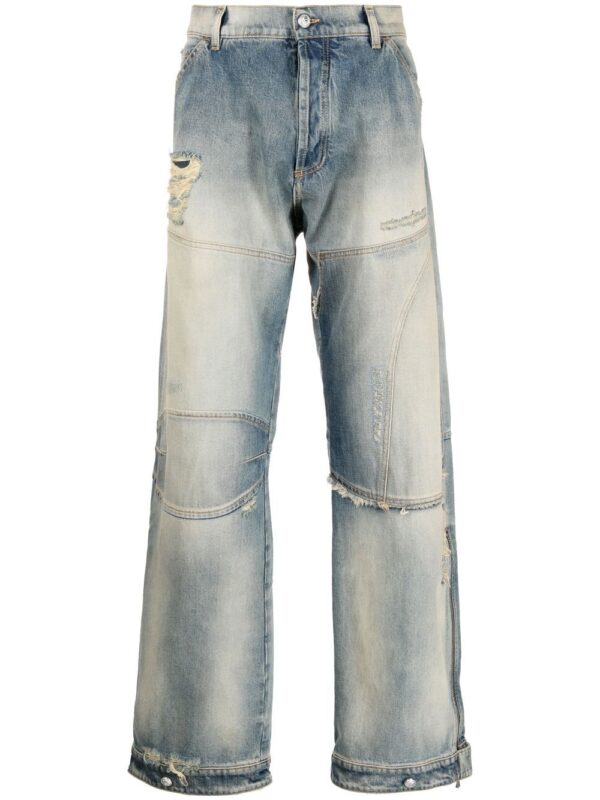 Balmain  distressed wide-leg jeans