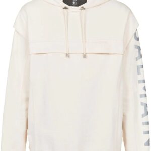 Balmain  cut-out detail logo-print hoodie