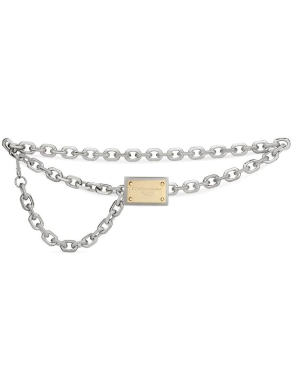 Dolce & gabbana  anchor-chain logo-plaque belt