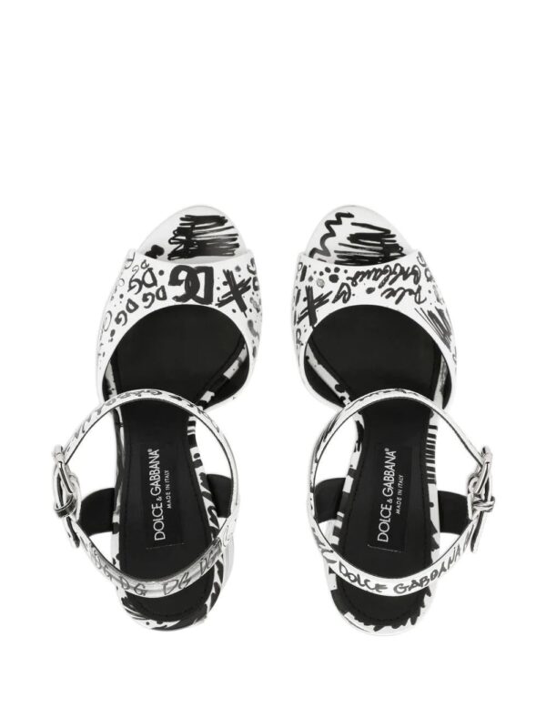 Dolce & gabbana  graphic-print platform sandals - Image 4