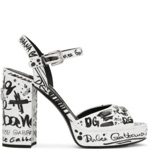 Dolce & gabbana  graphic-print platform sandals