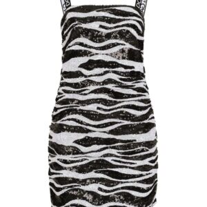 Dolce & Gabbana  sequin-embellished zebra print mini dress