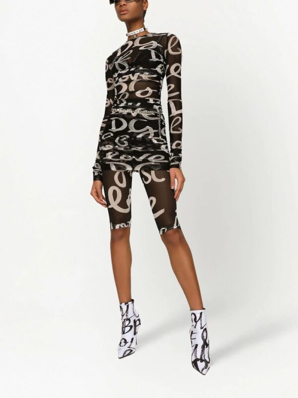 Dolce & Gabbana  logo-print semi-sheer mini dress - Image 2