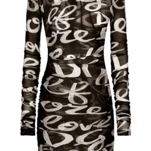 Dolce & Gabbana  logo-print semi-sheer mini dress