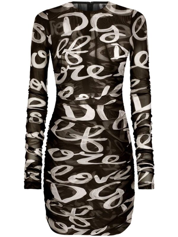 Dolce & Gabbana  logo-print semi-sheer mini dress