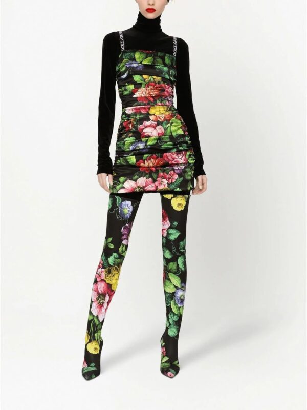 Dolce & Gabbana  floral-print silk-blend dress - Image 3