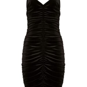 Dolce & Gabbana ruched velvet-effect sleeveless dress