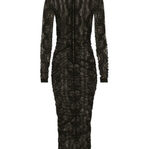 Dolce & Gabbana semi-sheer lace roll-neck dress
