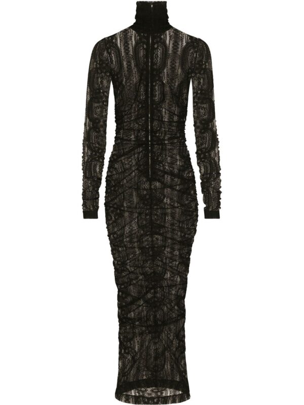 Dolce & Gabbana semi-sheer lace roll-neck dress