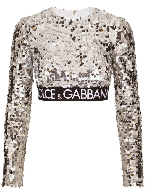 Dolce & Gabbana  cropped sequin-embellished top