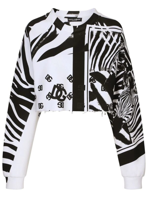 Dolce & Gabbana  zebra print cropped sweatshirt