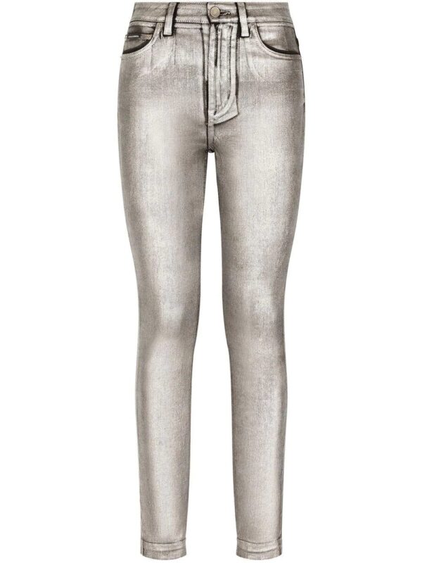 Dolce & Gabbana  Audrey metallic-effect skinny jeans