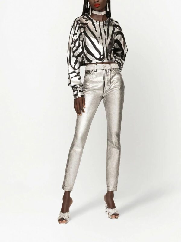 Dolce & Gabbana  Audrey metallic-effect skinny jeans - Image 2