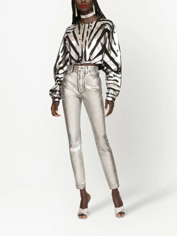 Dolce & Gabbana  Audrey metallic-effect skinny jeans - Image 3