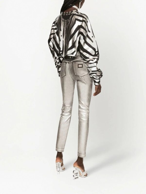 Dolce & Gabbana  Audrey metallic-effect skinny jeans - Image 4