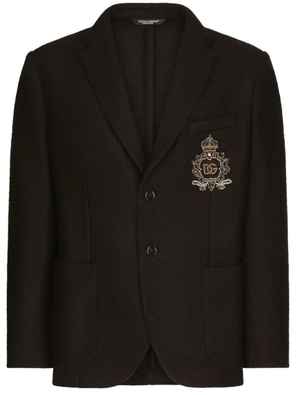 Dolce & Gabbana  embroidered logo-crest blazer