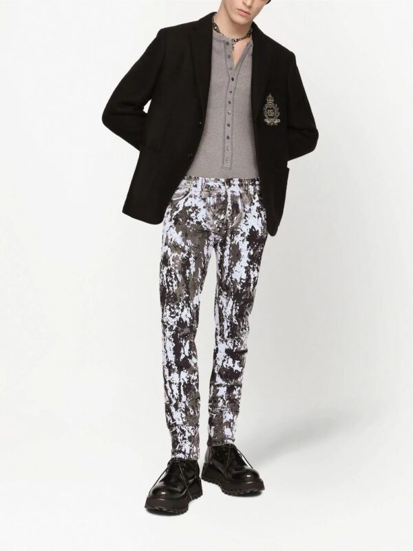 Dolce & Gabbana  embroidered logo-crest blazer - Image 2