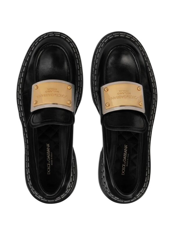 Dolce & Gabbana  logo plaque leather loafers - Image 4