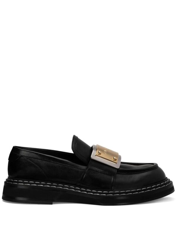 Dolce & Gabbana  logo plaque leather loafers