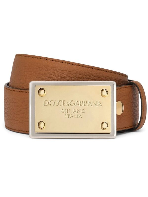 Dolce & gabbana logo-plaque leather belt