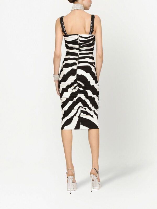 Dolce & Gabbana Cady zebra print midi dress - Image 4
