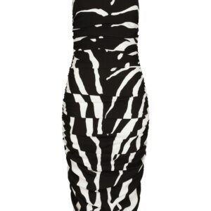Dolce & Gabbana Cady zebra print midi dress