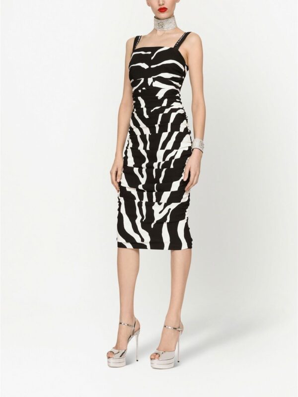 Dolce & Gabbana Cady zebra print midi dress - Image 3