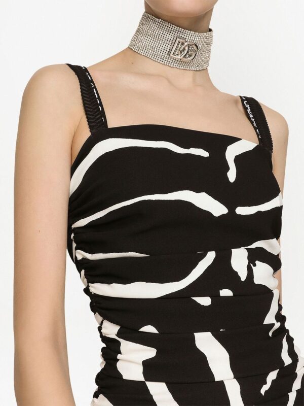 Dolce & Gabbana Cady zebra print midi dress - Image 5