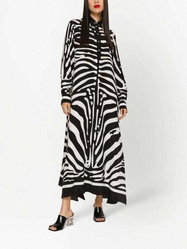 Dolce & Gabbana zebra-print crepe-de-chine kaftan - Image 3