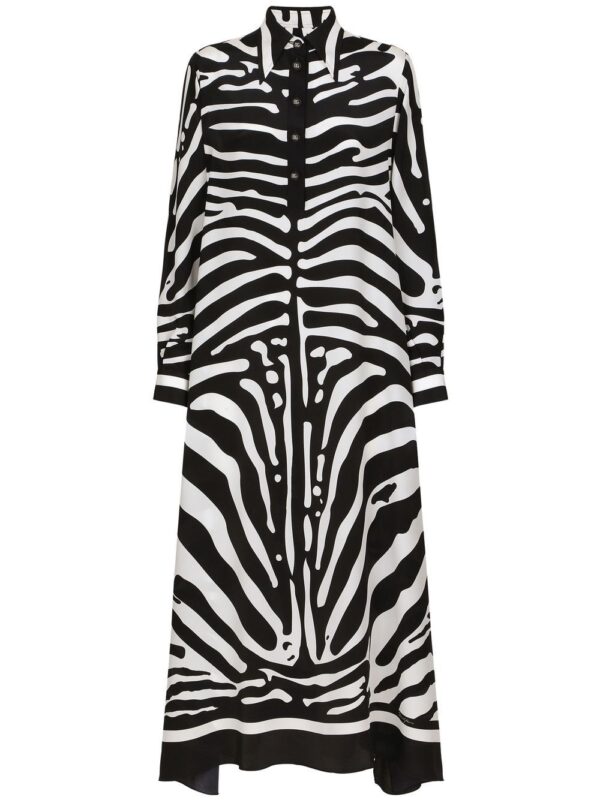 Dolce & Gabbana zebra-print crepe-de-chine kaftan - Image 4