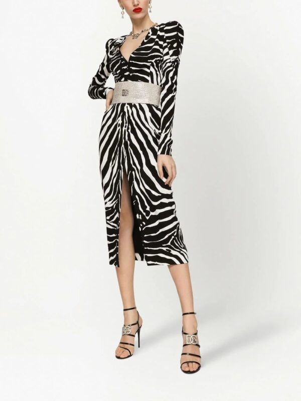 Dolce & Gabbana  zebra-print long-sleeve dress - Image 2