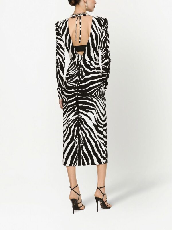 Dolce & Gabbana zebra-print long-sleeve dress - Image 4