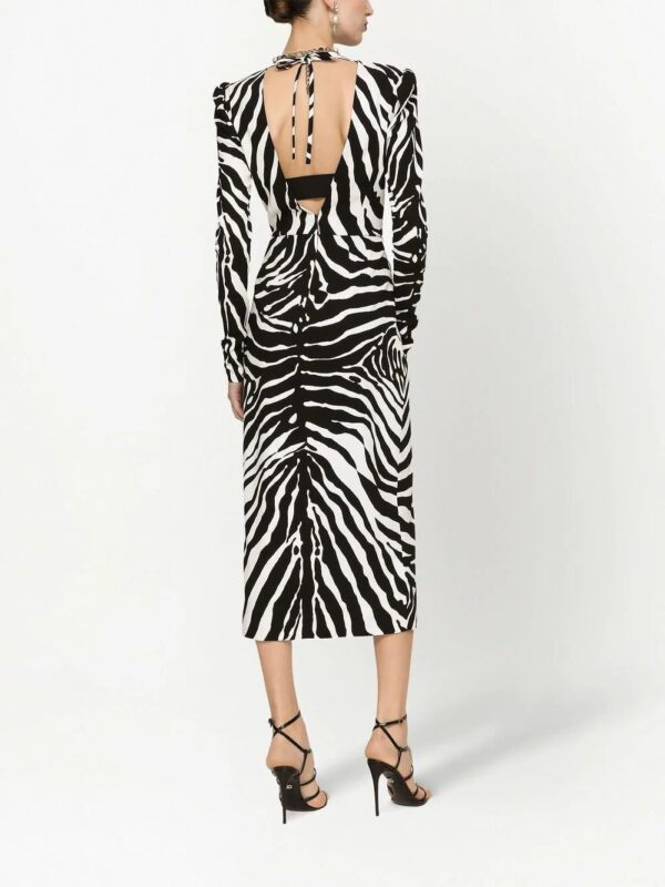 Dolce & Gabbana  zebra-print long-sleeve dress - Image 4