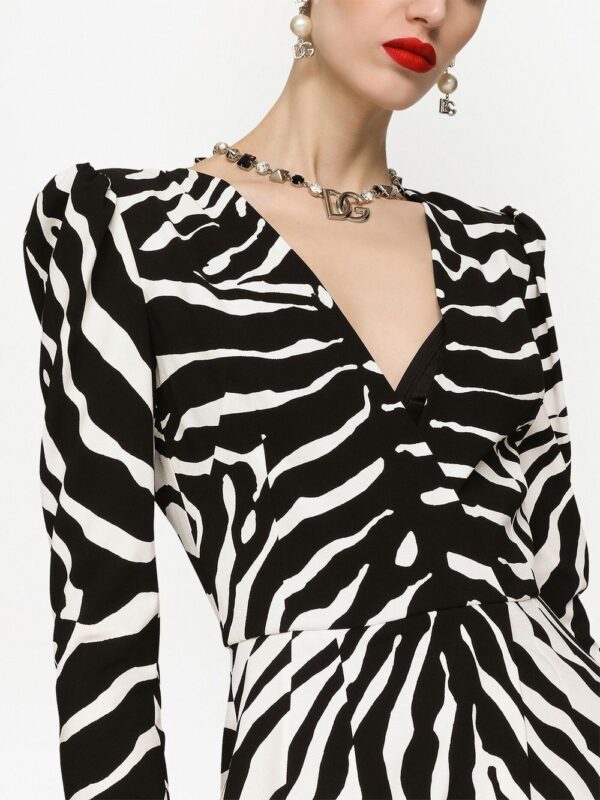 Dolce & Gabbana zebra-print long-sleeve dress - Image 5