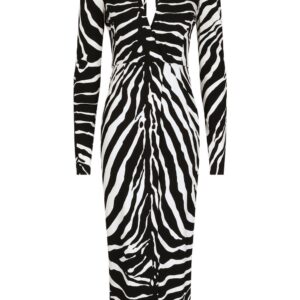 Dolce & Gabbana zebra-print long-sleeve dress