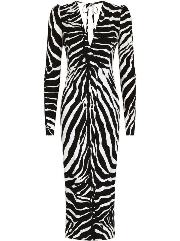 Dolce & Gabbana zebra-print long-sleeve dress