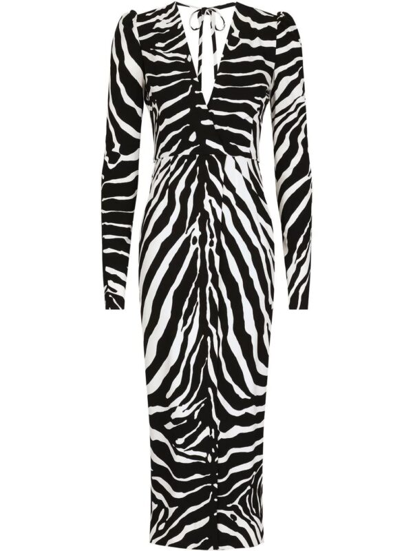 Dolce & Gabbana  zebra-print long-sleeve dress