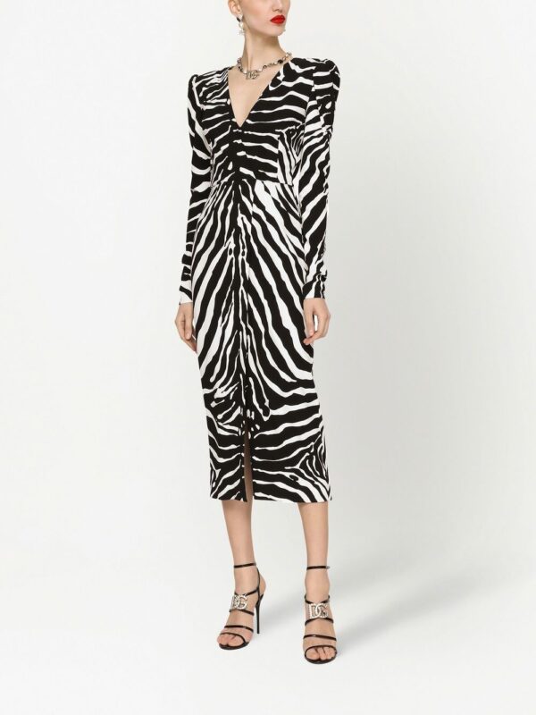 Dolce & Gabbana zebra-print long-sleeve dress - Image 3