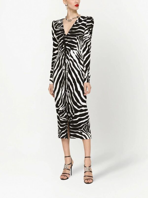 Dolce & Gabbana  zebra-print long-sleeve dress - Image 3
